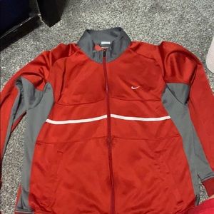Red & grey Nike track sweater